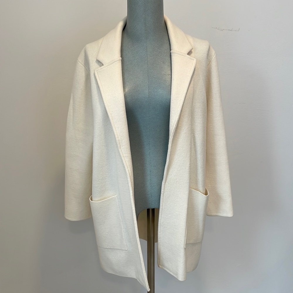 J. Crew cream sweater-blazer